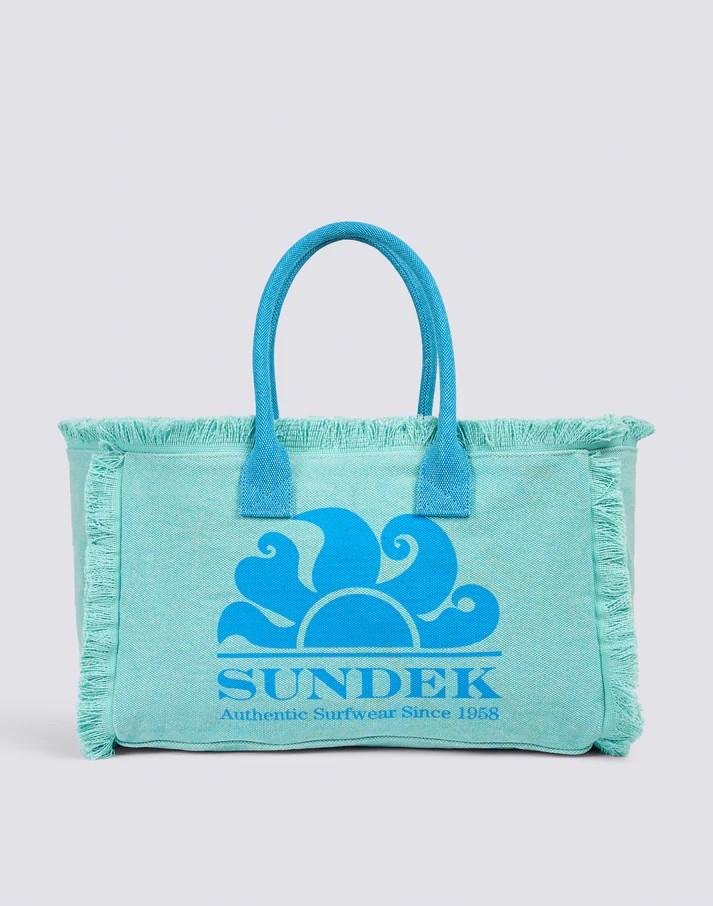 Tote bag con effetto stone washed AW908ABCA600 A7301 SUNDEK 