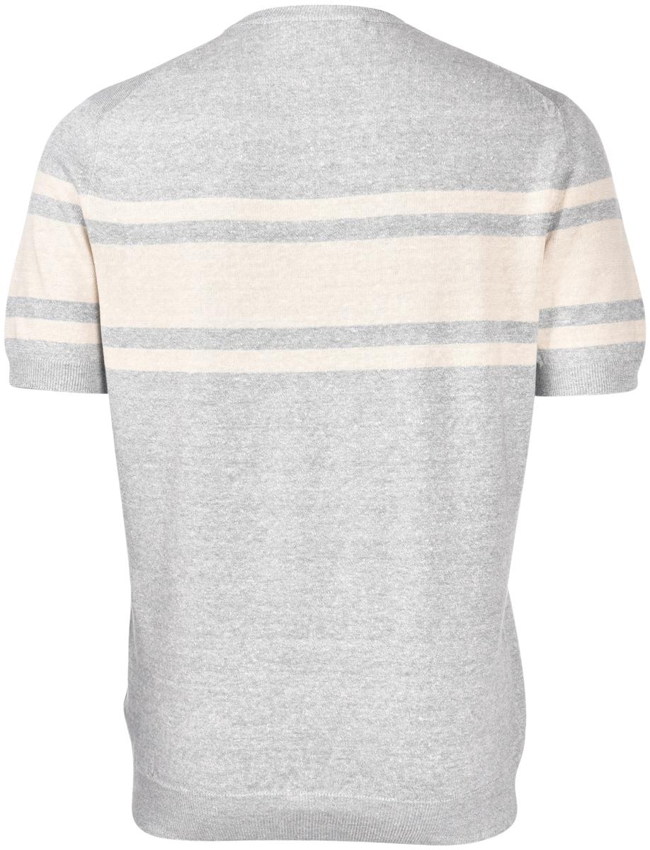 Maglione a maniche corte a righe grigio 57169/18642 065 GRAN SASSO 