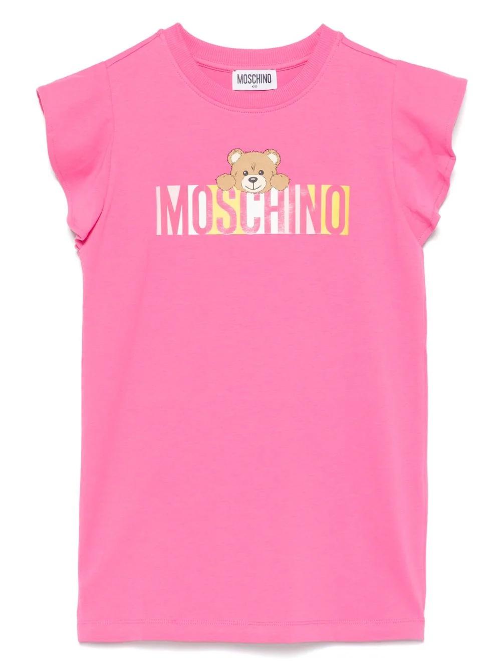 Abito con stampa  logo HDV0G8LBA00 50533 MOSCHINO KID 