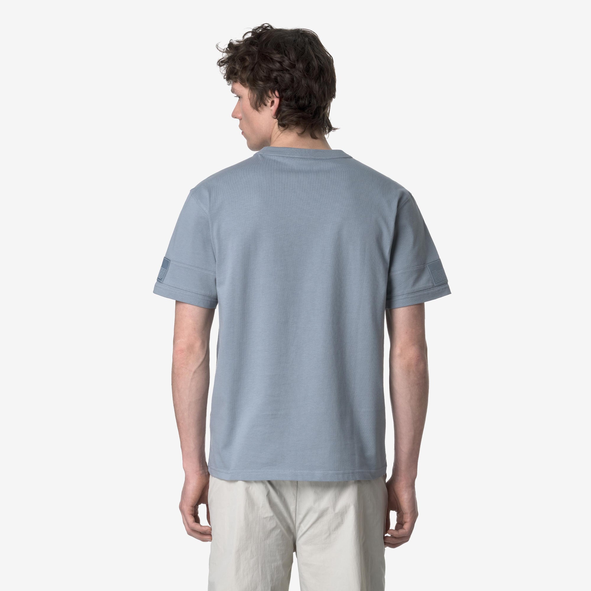 T-shirt casual da uomo in cotone grigio K2135KW WA9 K-WAY 