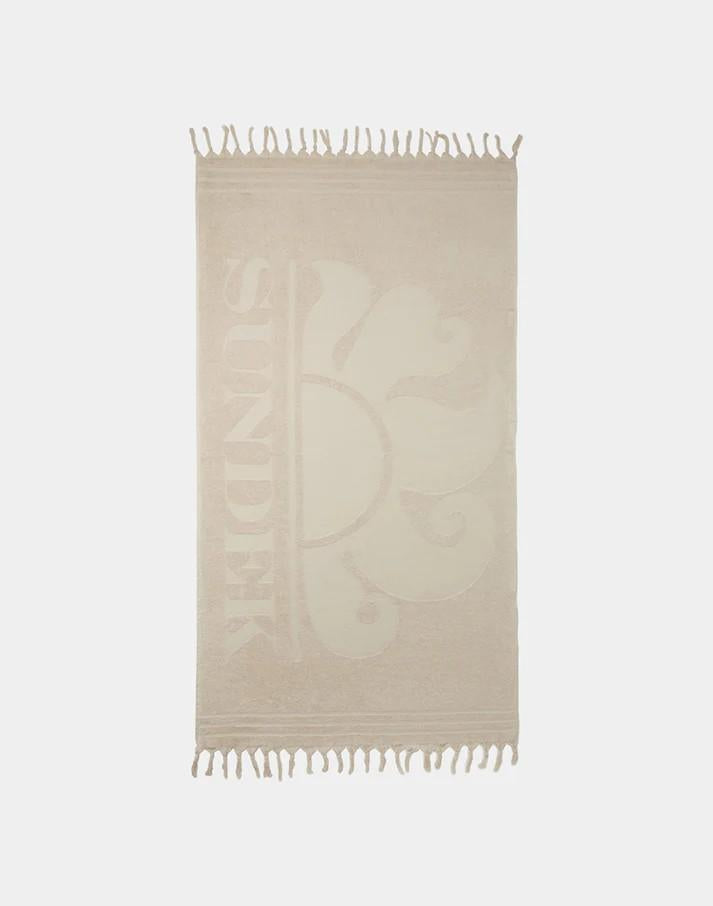 Paraty - asciugamano da spiaggia  jacquard con logo AM381ATC1000 96600 SUNDEK 