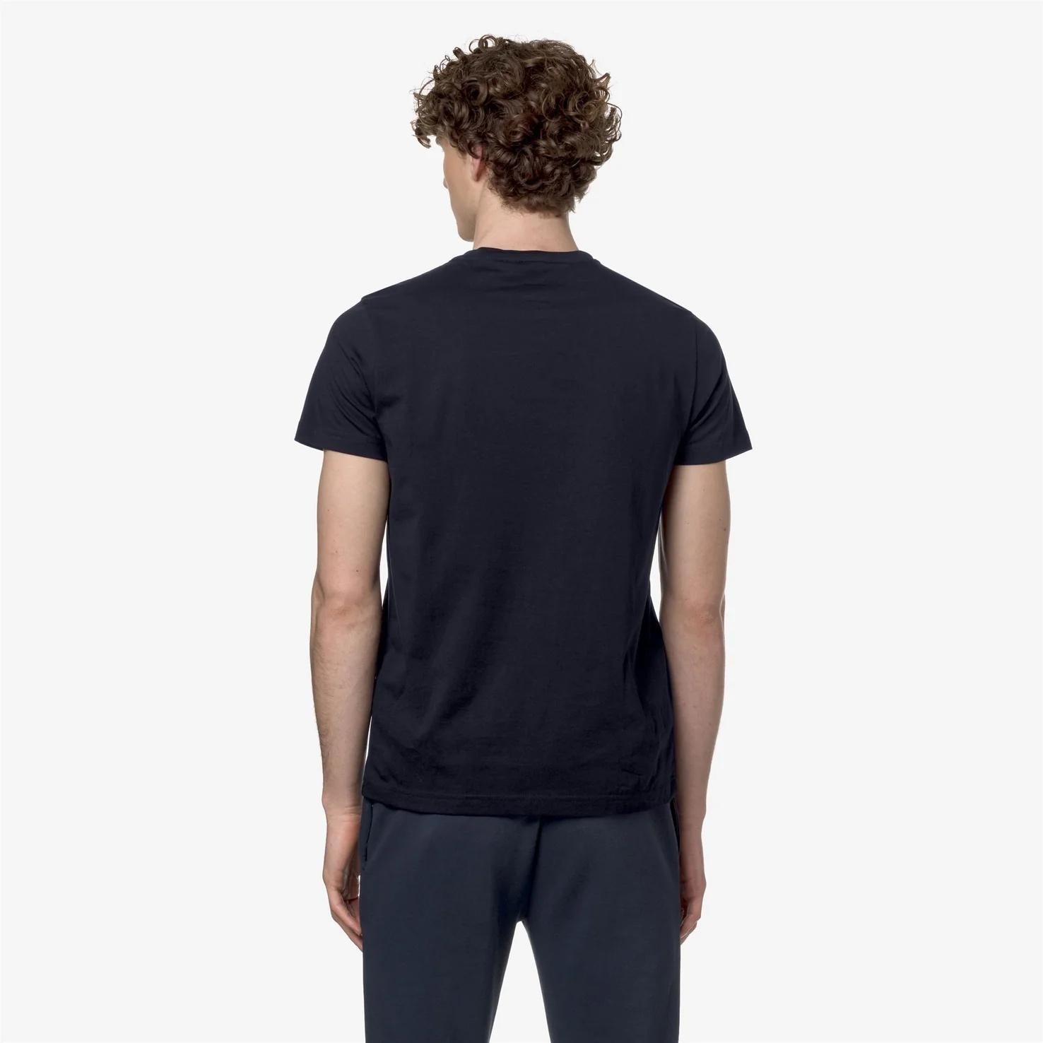 T-shirt unisex blu in cotone con logo K007JE0 K89 K-WAY 