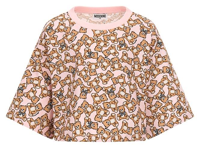 T-shirt con stampa all-over HBM062LBB9E 84922 MOSCHINO KID 