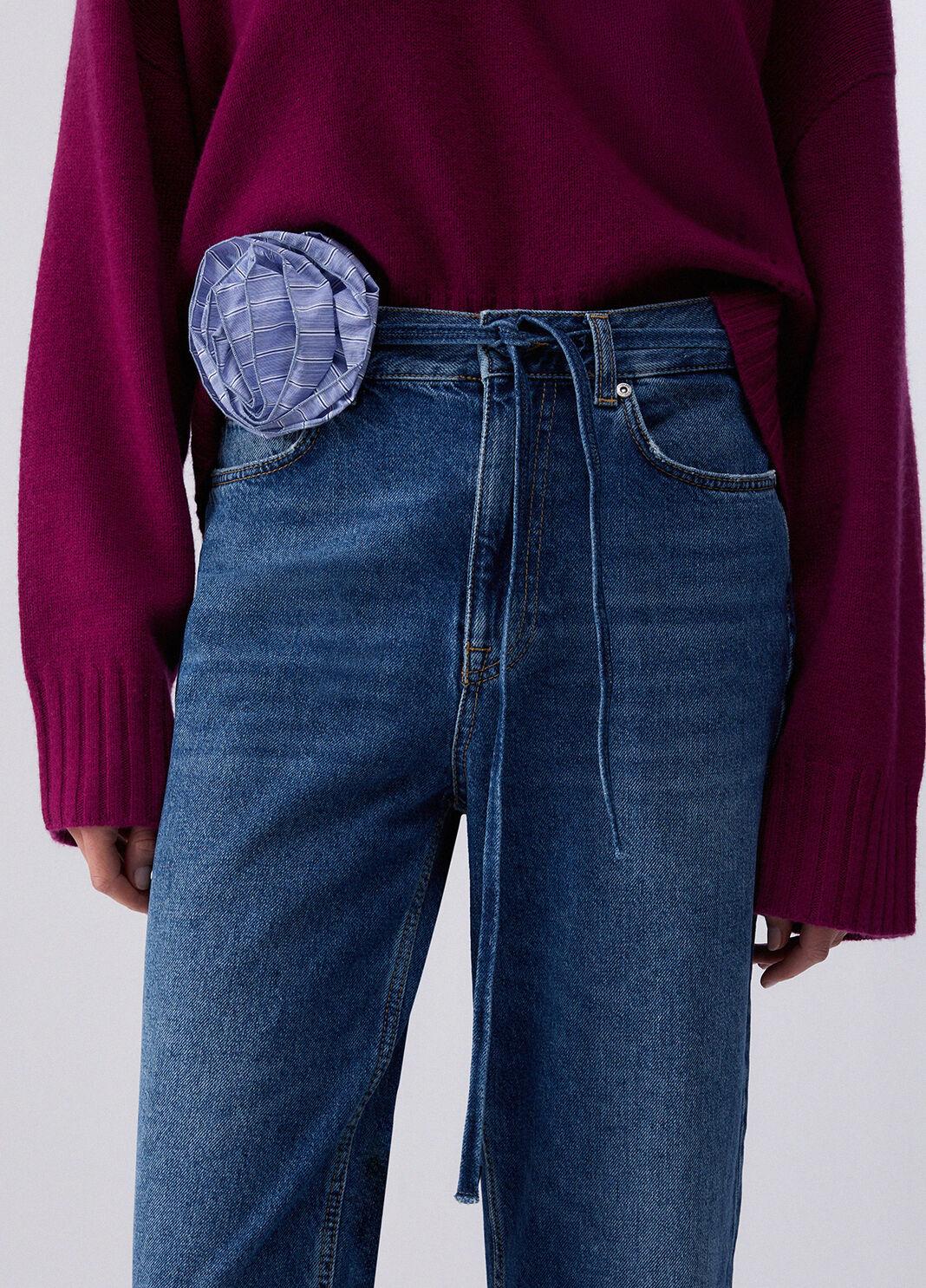 Jeans straight con cintura UA6249D0244 79022 LIU JO BLUE DENIM 