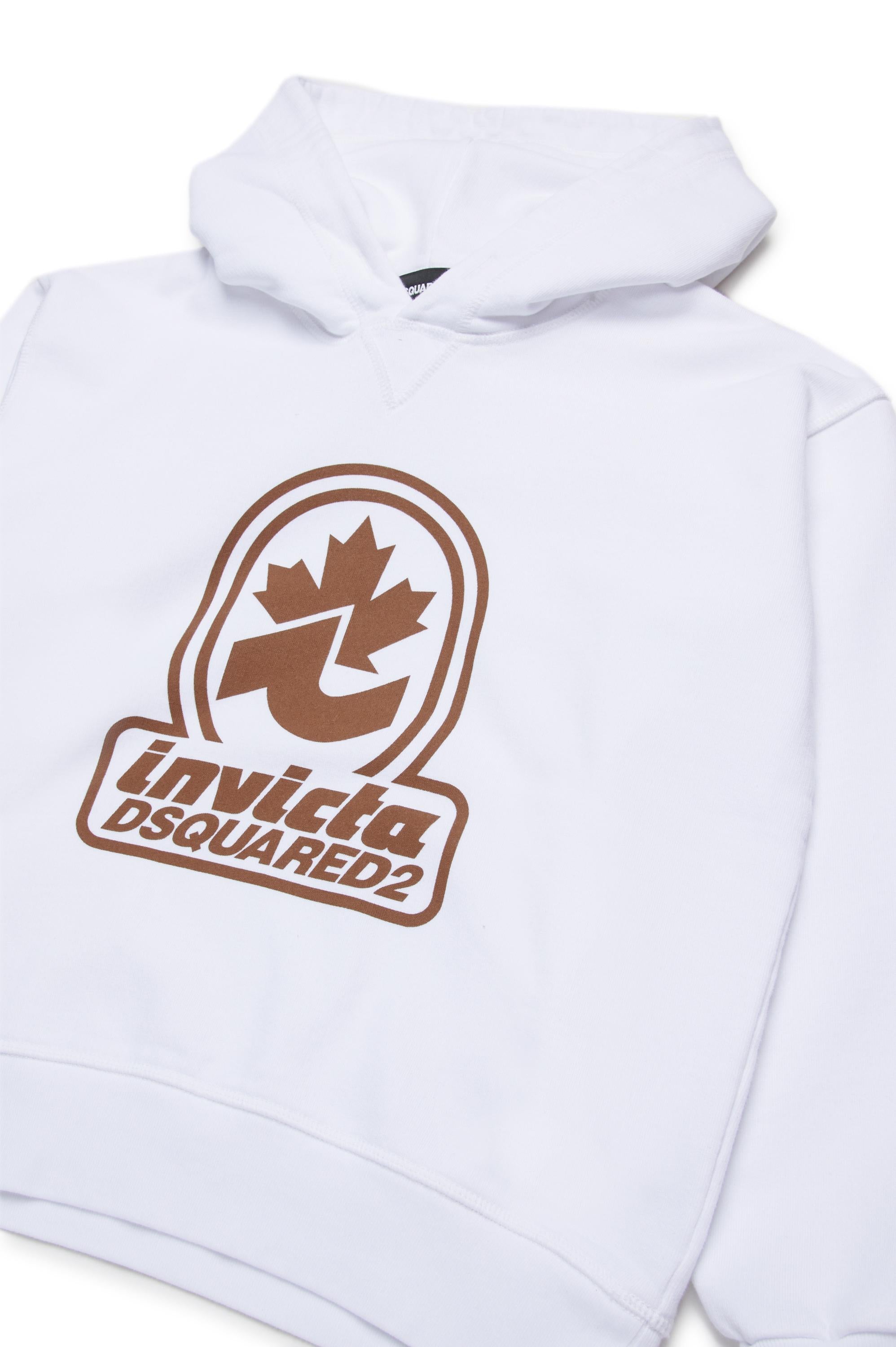 D2Kids Junior Invicta Hoodie White DQ2907D0AD2 DQ100 DSQUARED2 