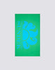 Telo mare in microfibra con logo bright green