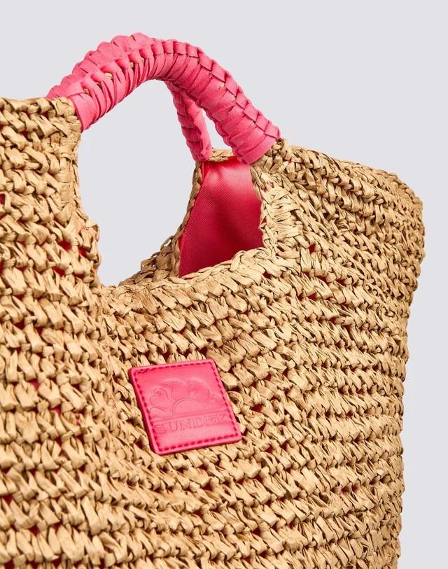 Maxi borsa in paper straw intrecciata AW825ABPA100 13000 SUNDEK 