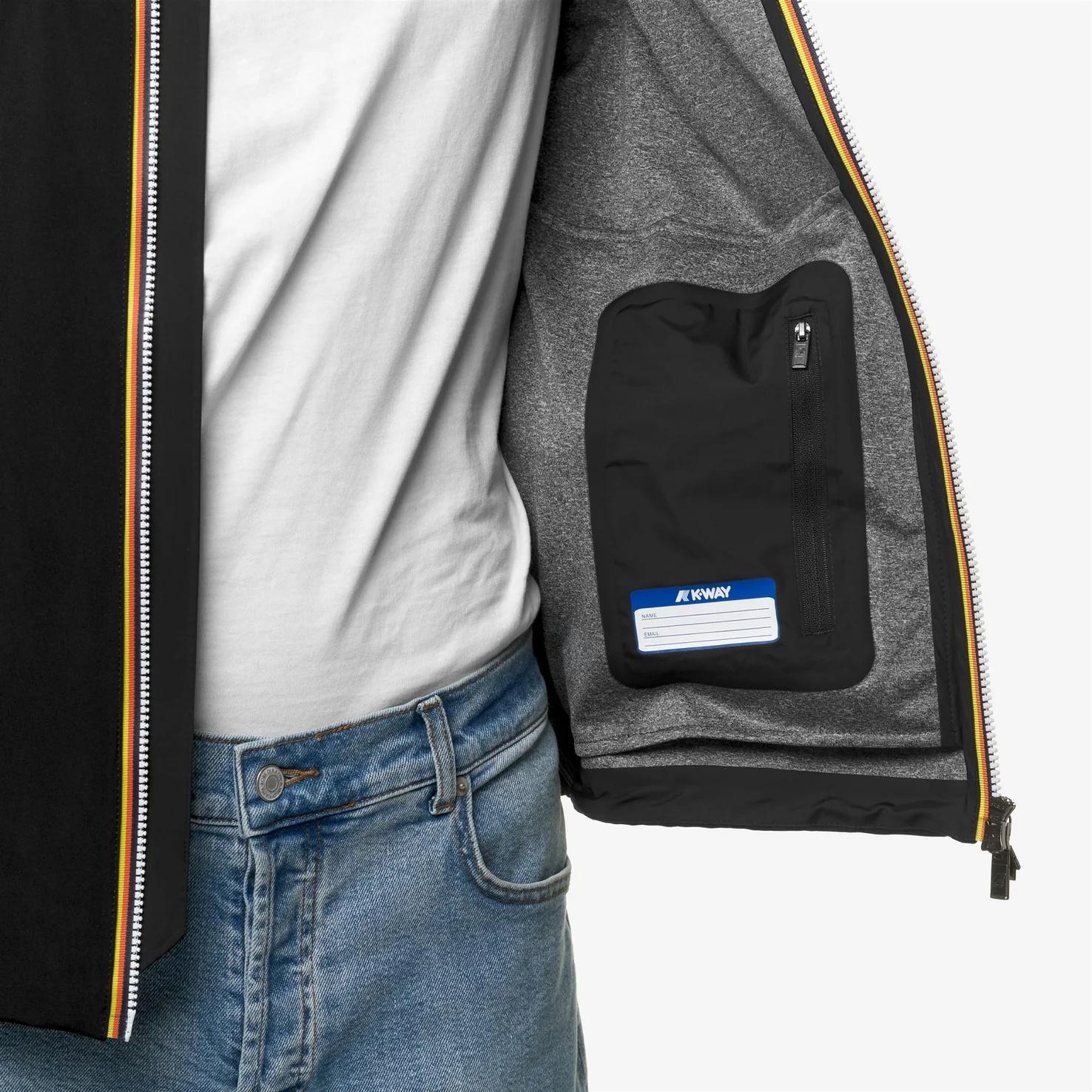 Giacca corta urbana da uomo nero con protezione impermeabile K5123GW USY K-WAY 