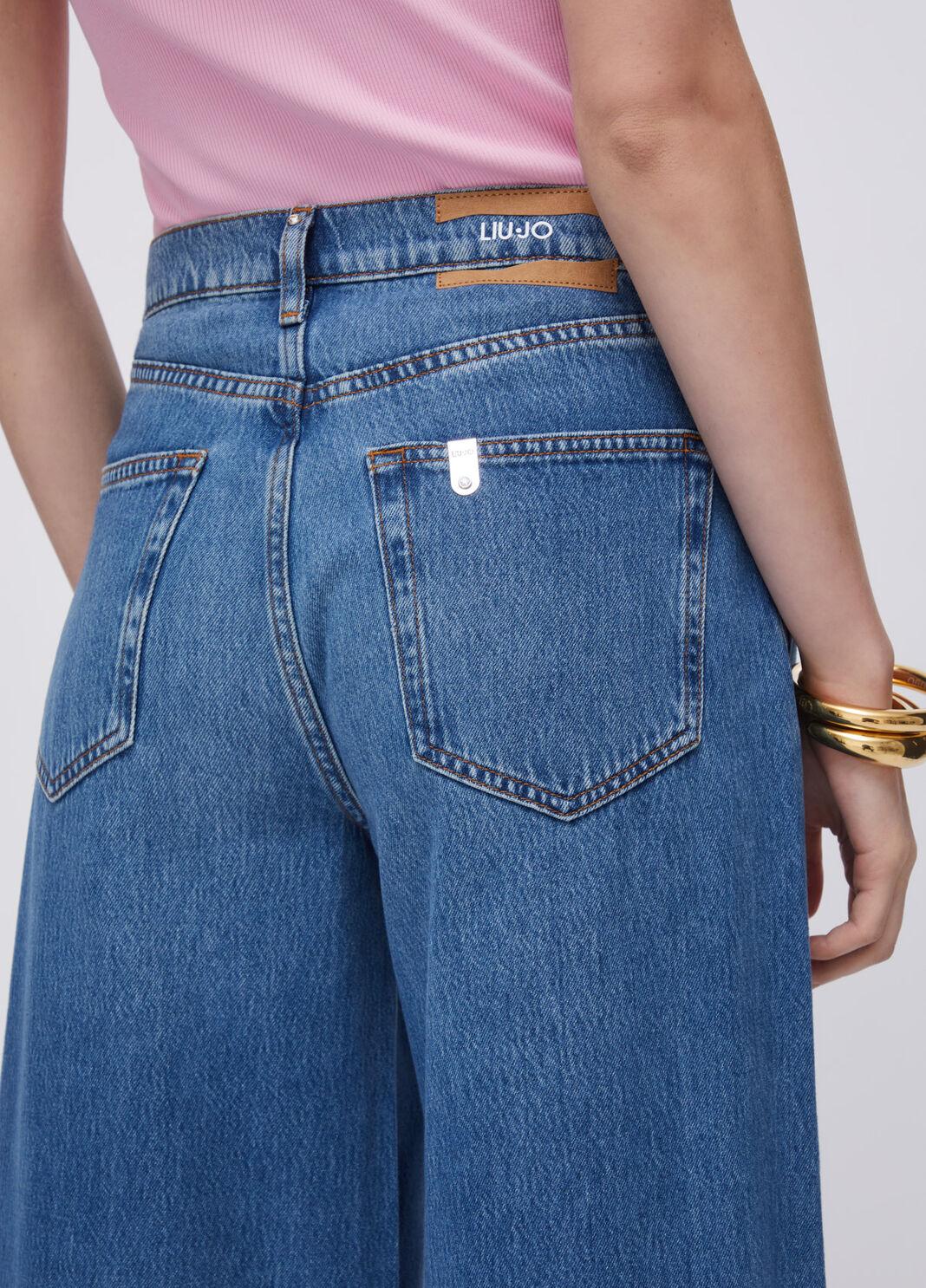 Jeans super flare a vita alta UA6217D0319 79010 LIU JO BLUE DENIM 