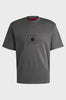 T-shirt in cotone intrecciato con loghi scomposti