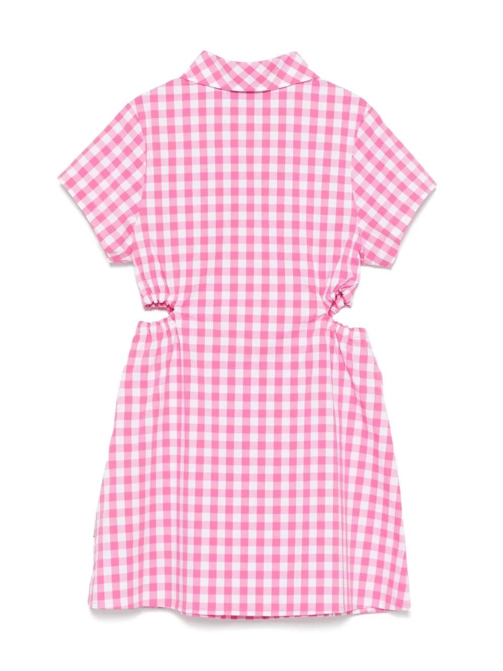 Abito a quadri con dettaglio cut-out HDV0G0LME04 83541 MOSCHINO KID 