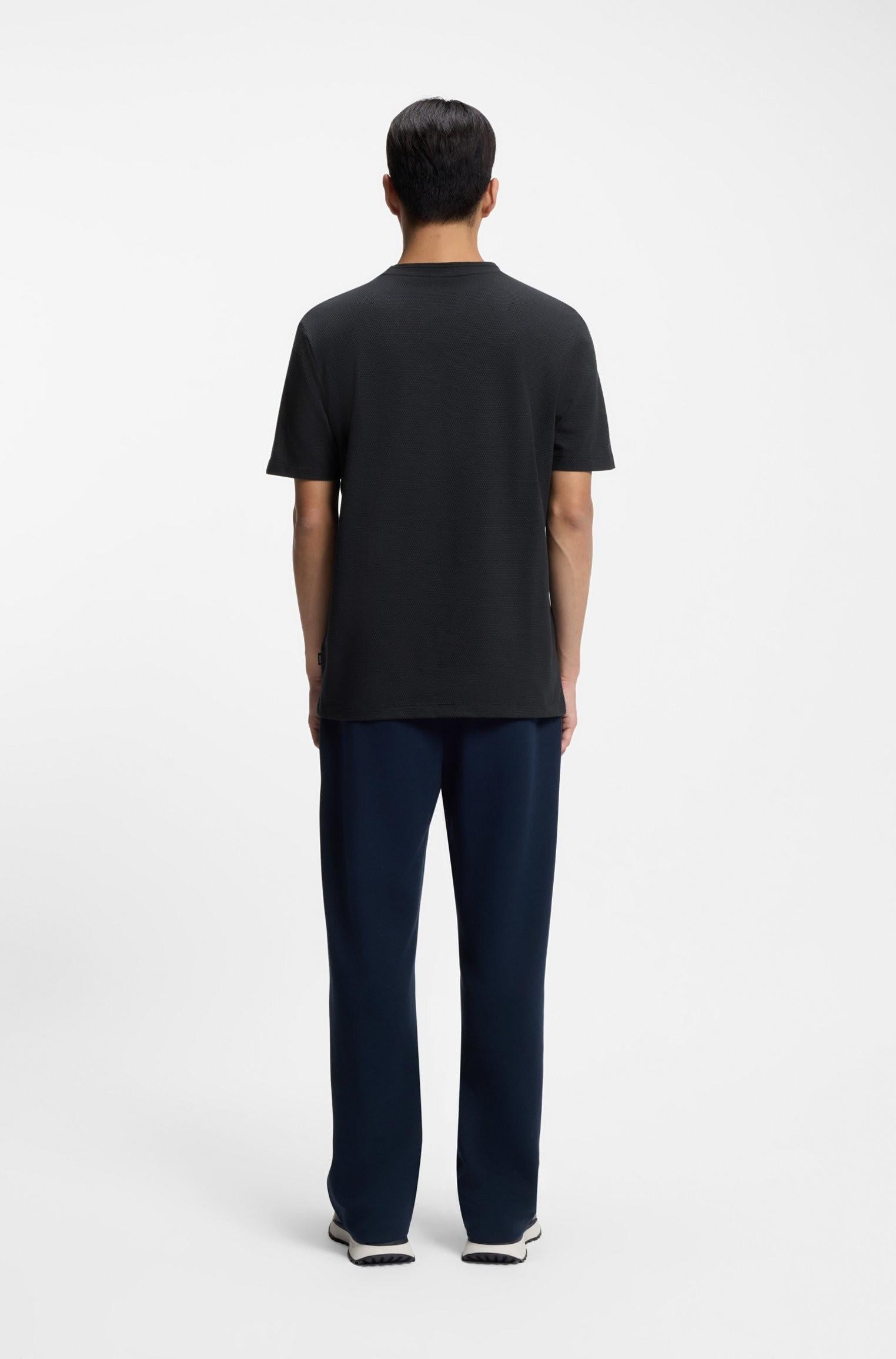 T-shirt in misto cotone con lavorazione jacquard a bolle 50452680 404 BOSS 