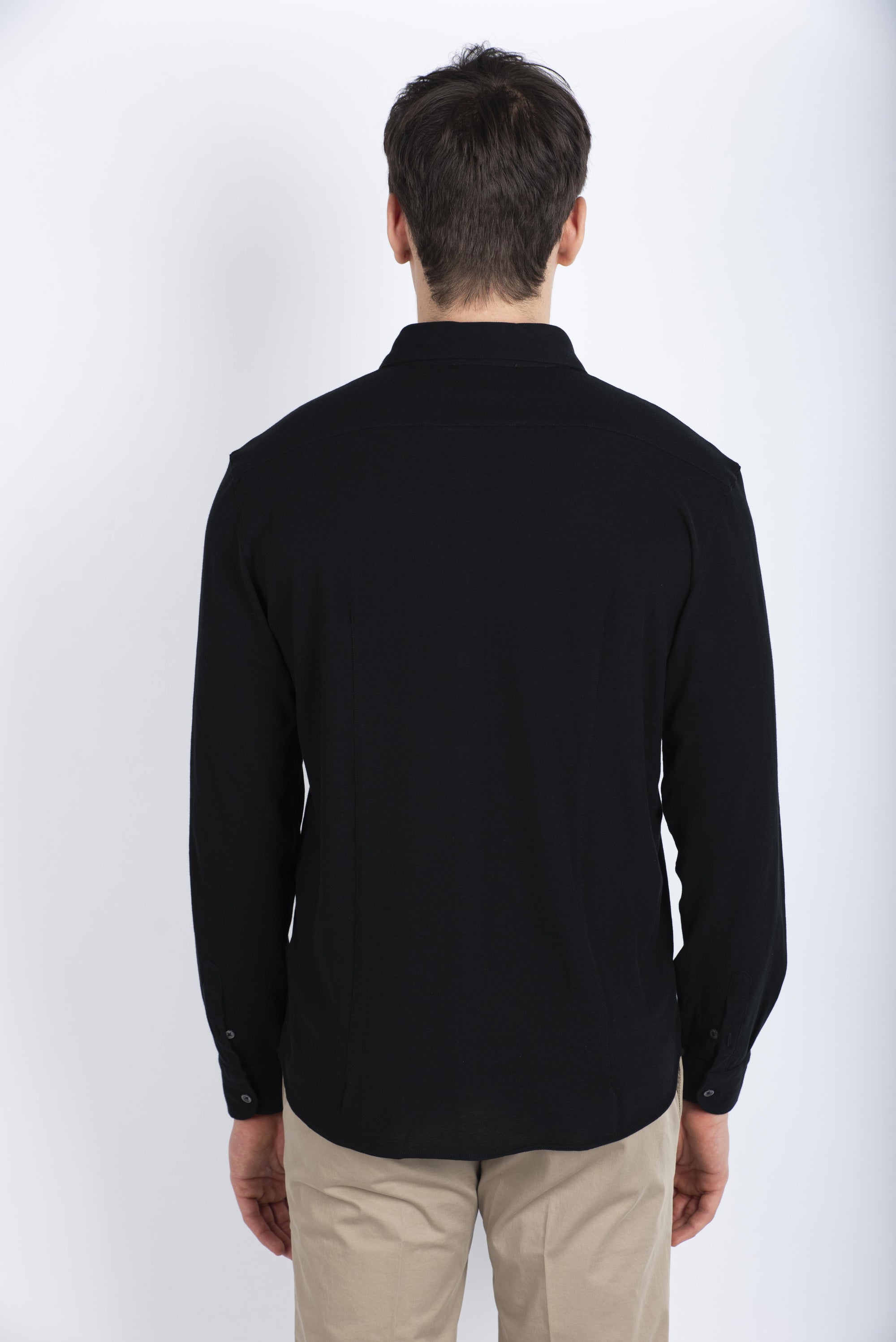 Camicia in piquet nero 60120/81402 099 GRAN SASSO 