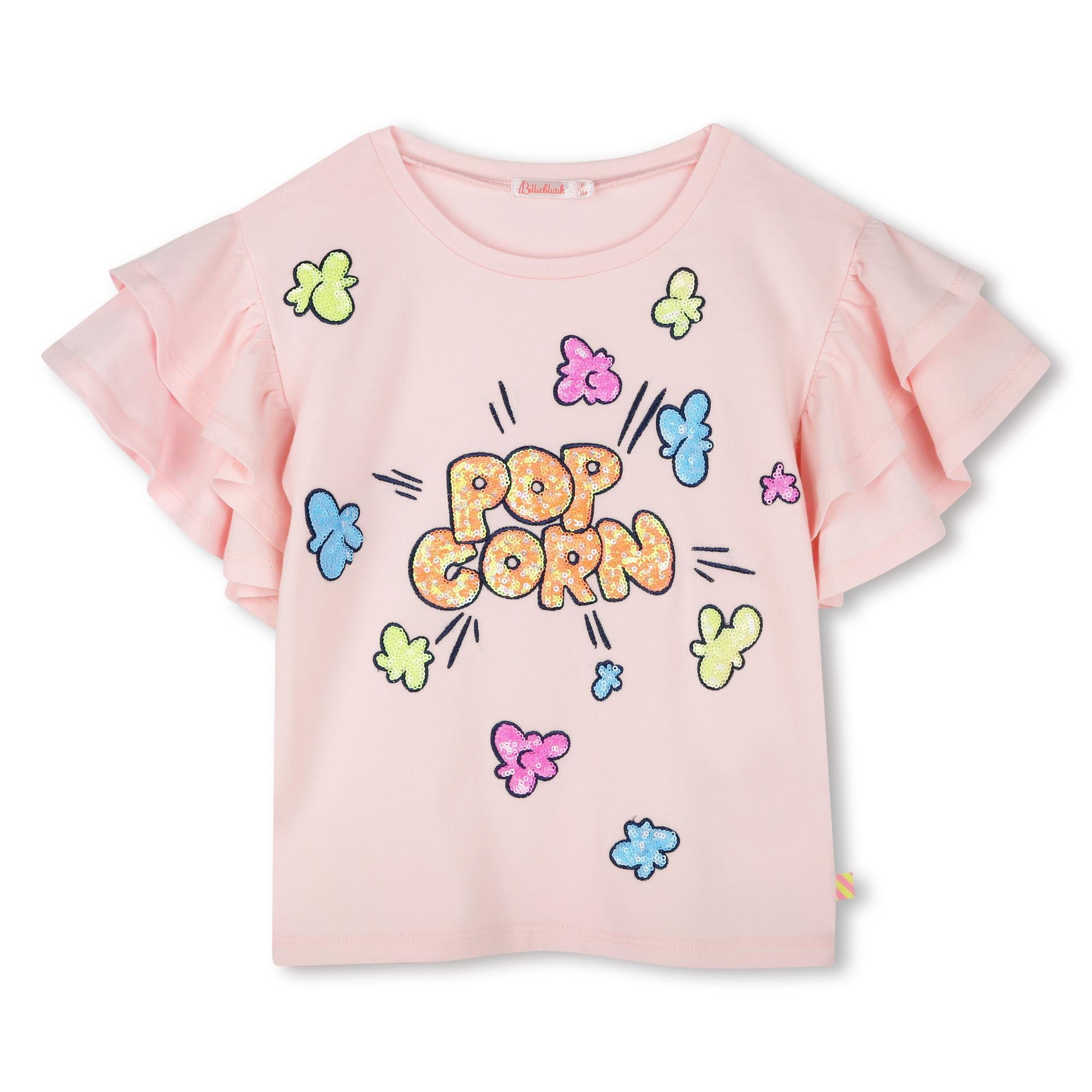 T-shirt Pop Corn con paillettes U20928 45X BILLIEBLUSH 
