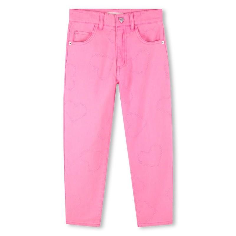Pantaloni in twill con cuori U21343 473 BILLIEBLUSH 