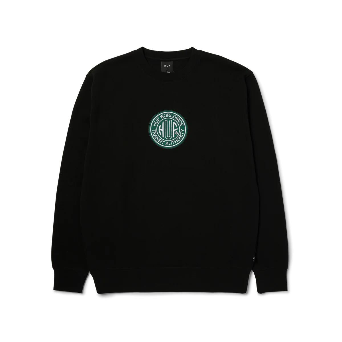 Transit Authority Crewneck Sweatshirt PF00760 BLACK HUF 