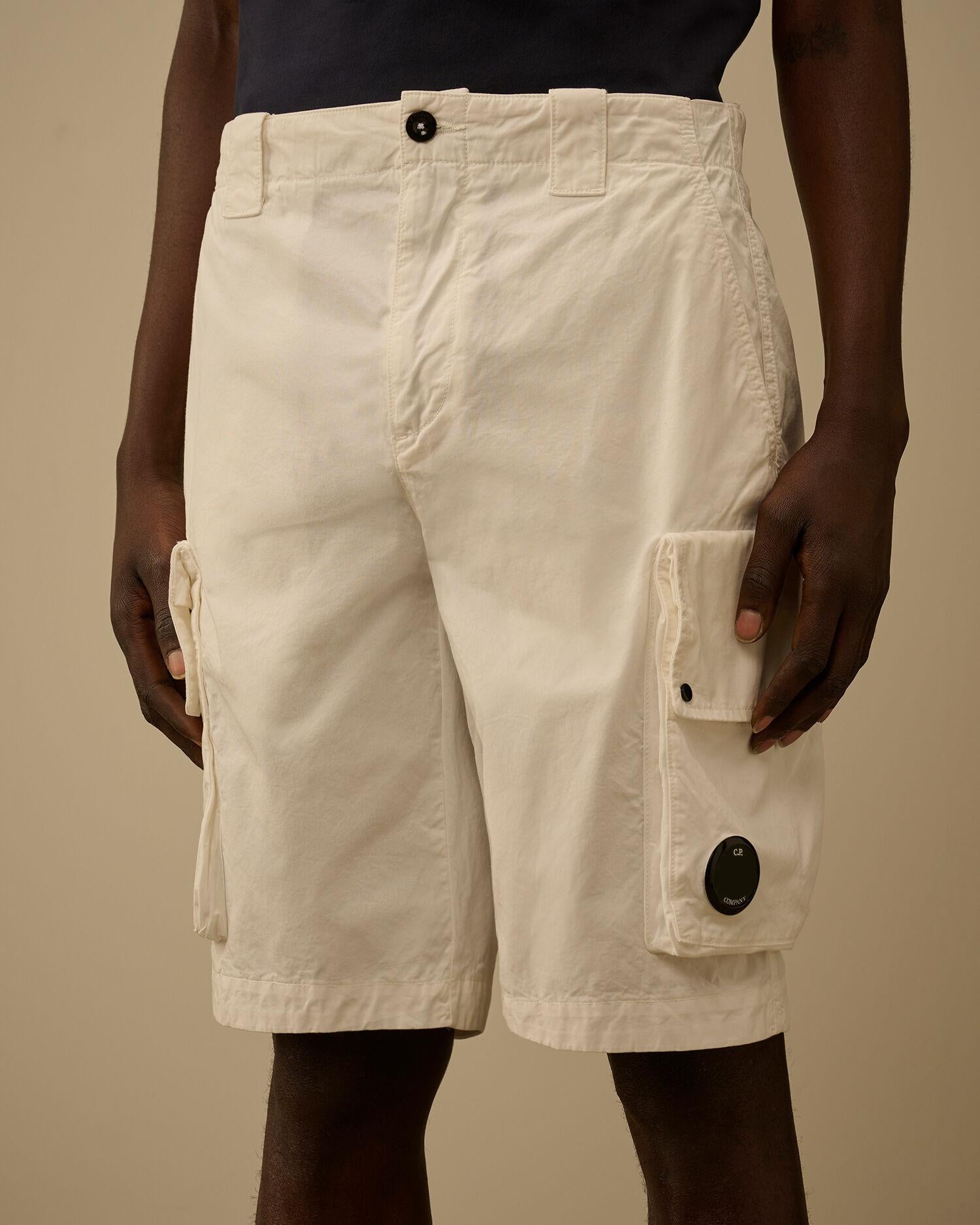 Cotton Gabardine Lens Cargo Shorts 20CMBE254A 103 C.P. COMPANY 