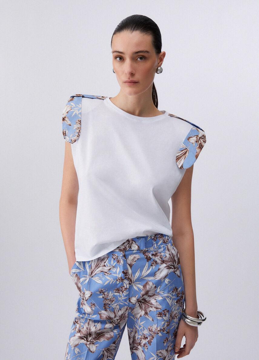 T-shirt con spalline imbottite WA6201J6308 P9551 LIU JO WHITE1 