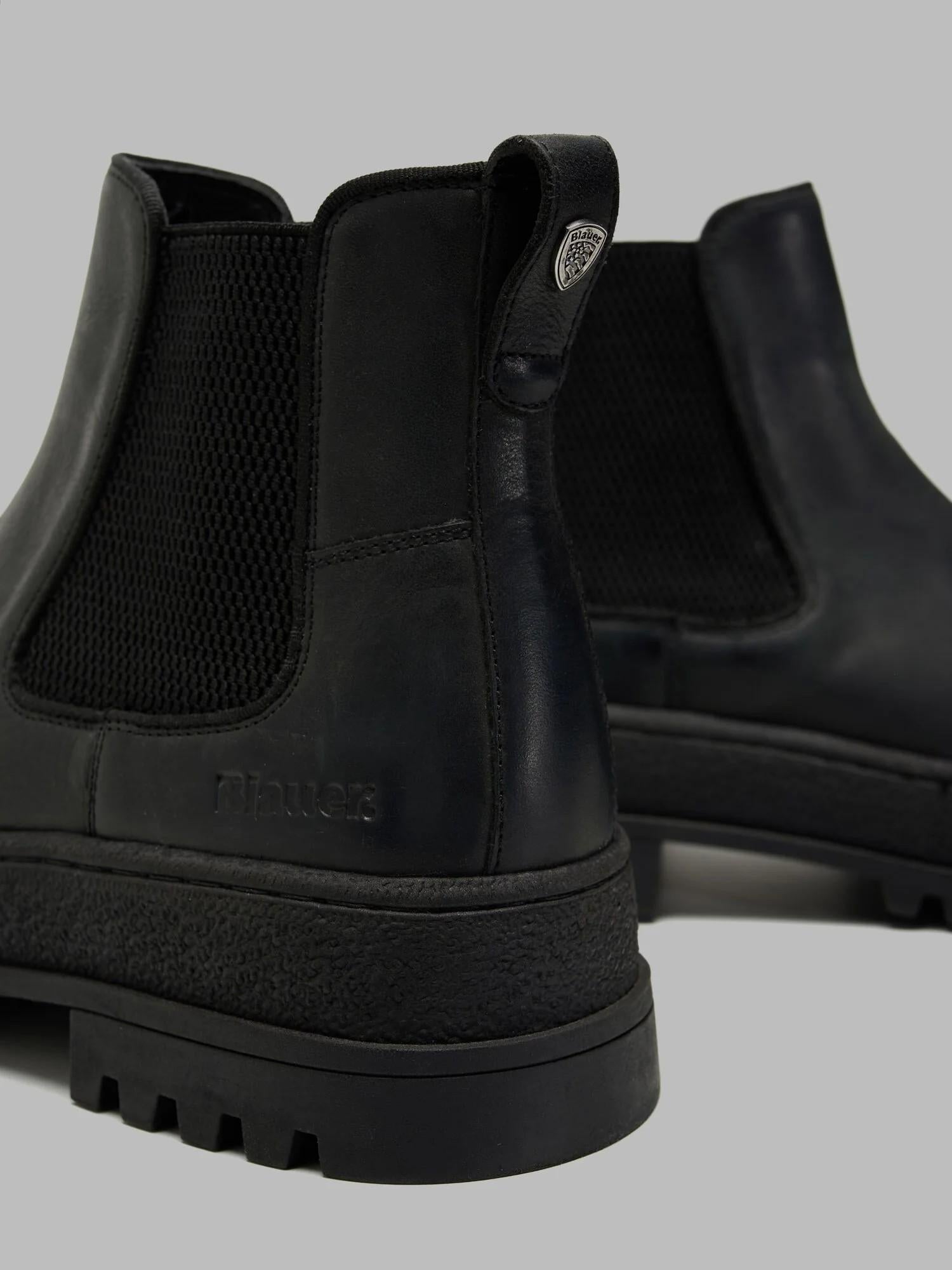 Stivaletto Chelsea Iuka02-Lea F5IUKA02LEA BLK BLAUER SHOES 