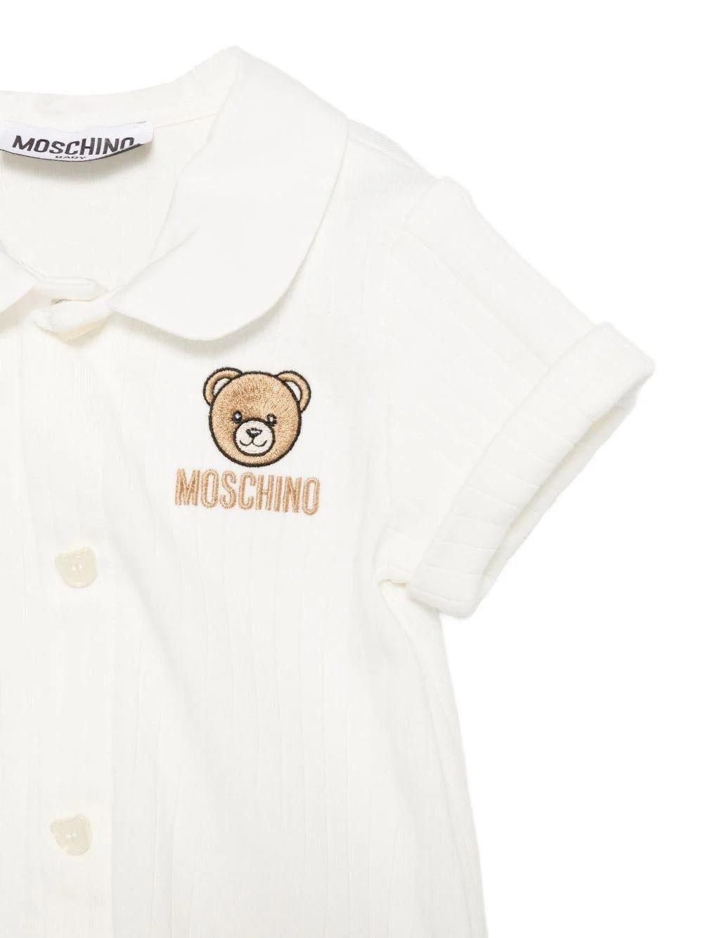 Tutina per neonati con applicazione Teddy Bear MUY08YLAA55 10063 MOSCHINO BABY 