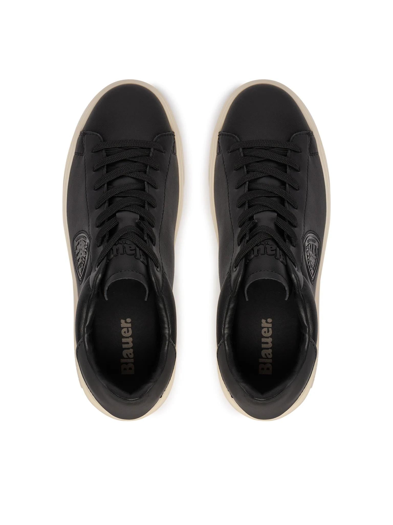 Blauer sneakers nere uomo S6BUCK07LEA BLK BLAUER SHOES 