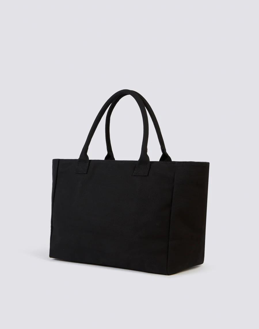 Shopper in cotone canvas stone washed nero AW832ABCV500 00400 SUNDEK 