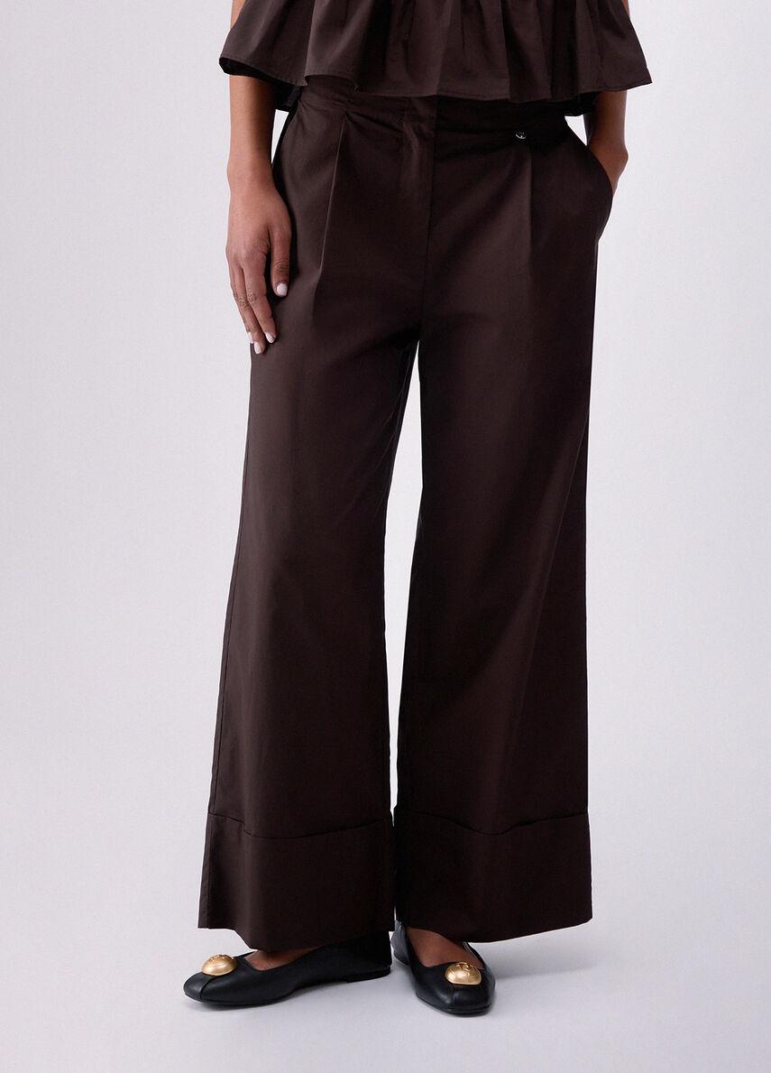 Pantaloni flare in popeline WA6498T4853 91109 LIU JO WHITE1 