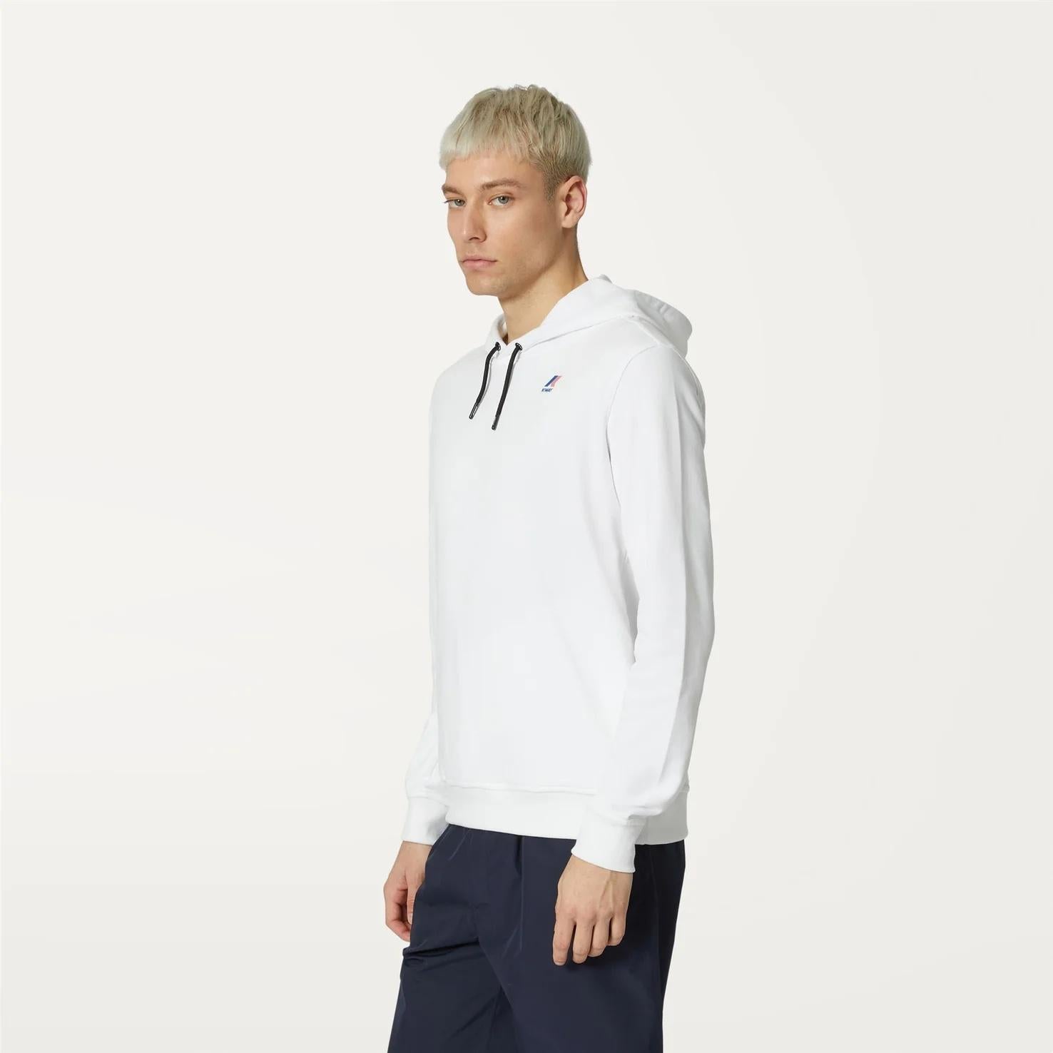 Maglione in pile di cotone unisex bianco K41224W 001 K-WAY 