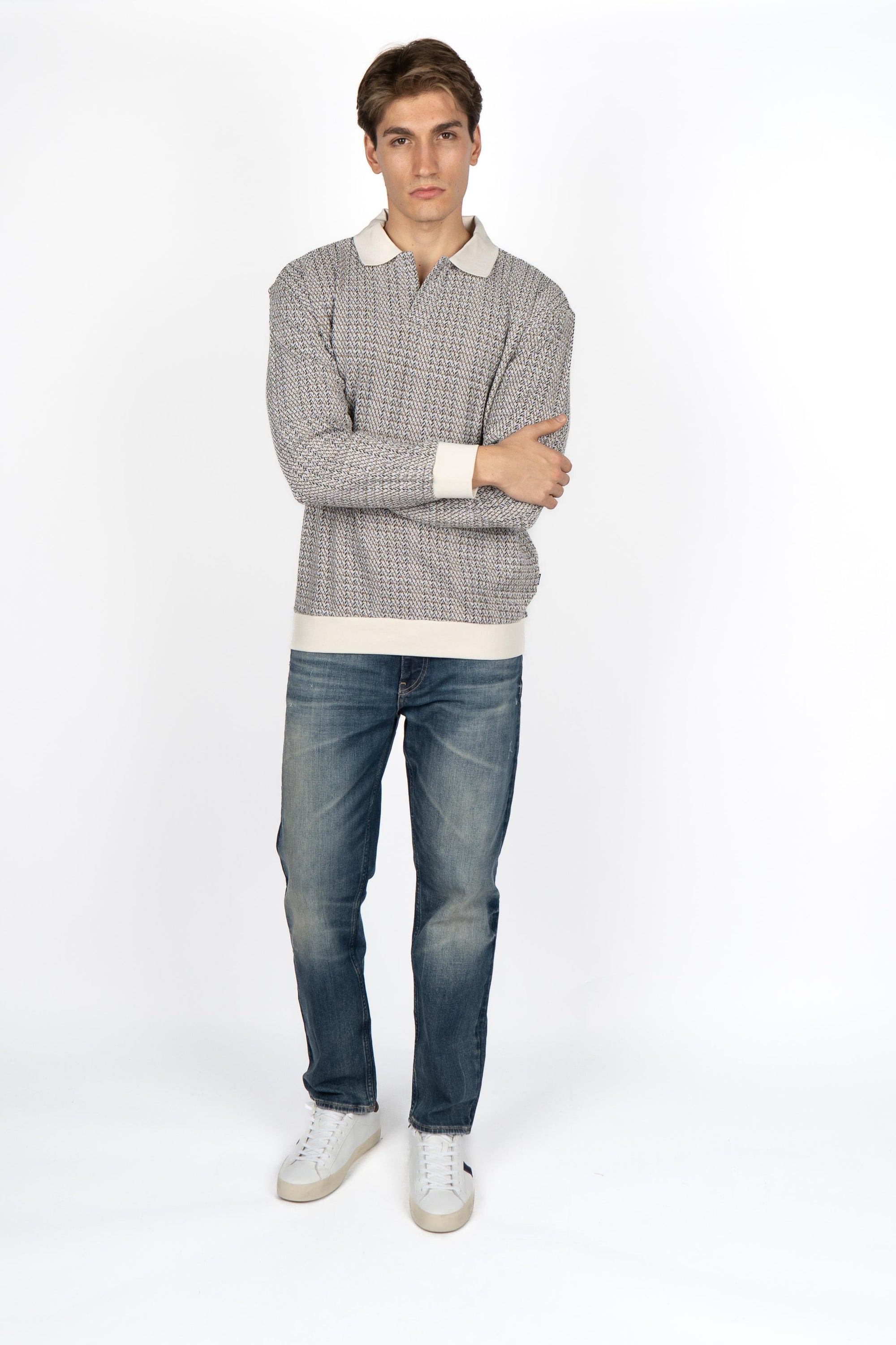 Felpa polo con trama 50543386 132 BOSS 