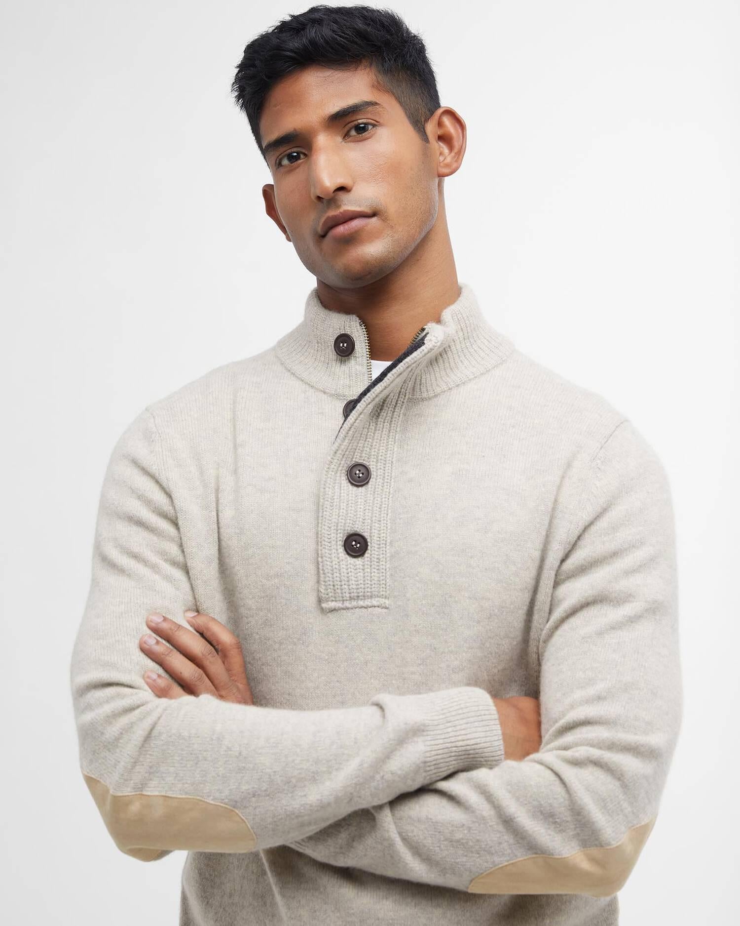 Felpa con toppa sul gomito Essential MKN0585 BE14 BARBOUR 