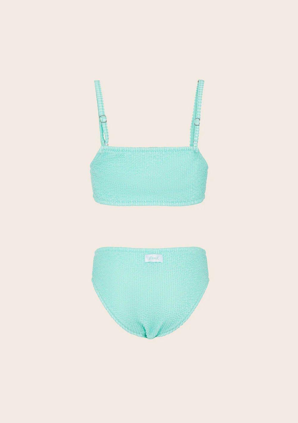 Bikini Bambina Top con Slip Fisso Verde Acqua G1L05UF AQ F**K 