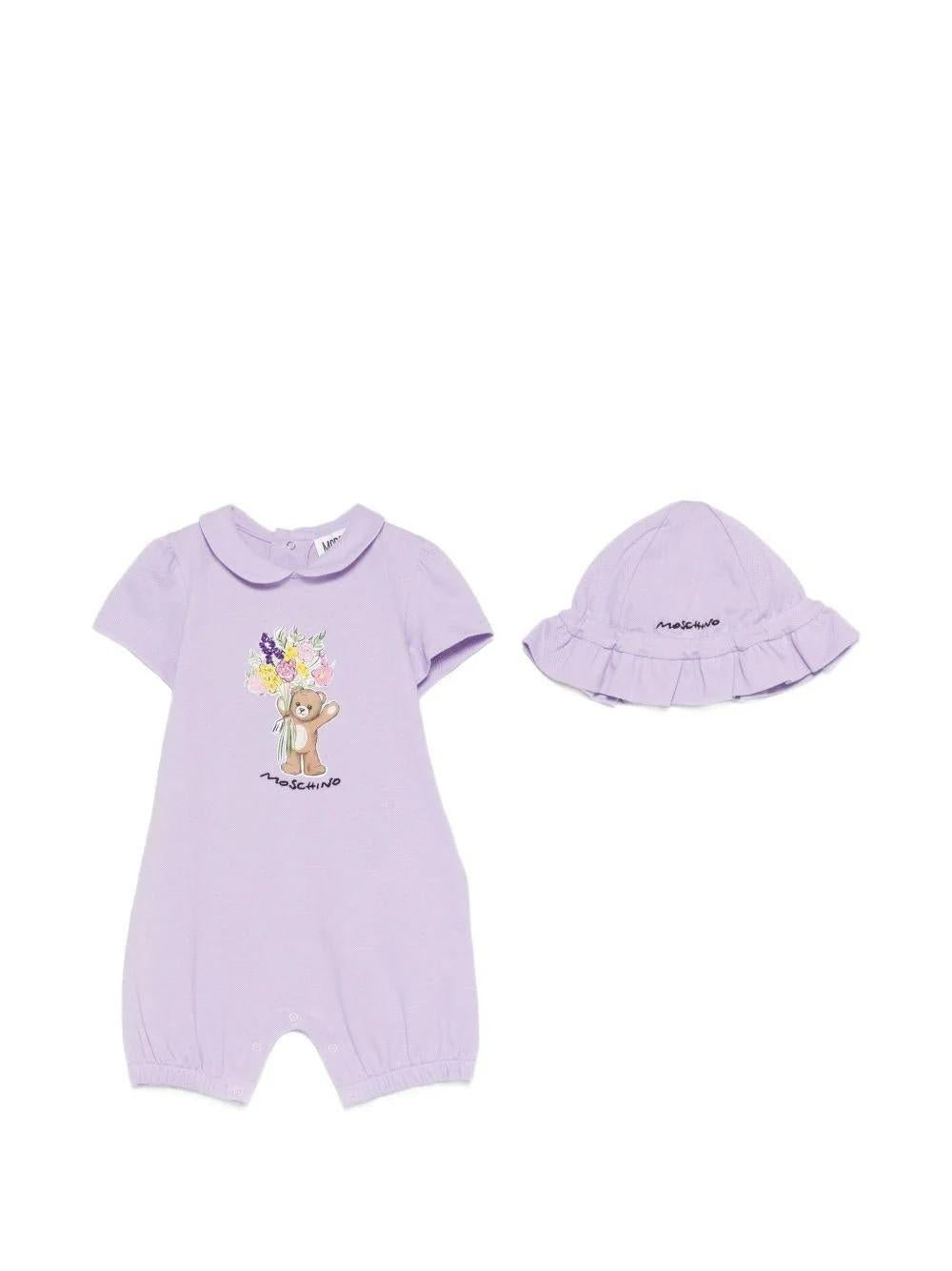 Abito neonato con stampa MDY01BLFA06 51683 MOSCHINO BABY 