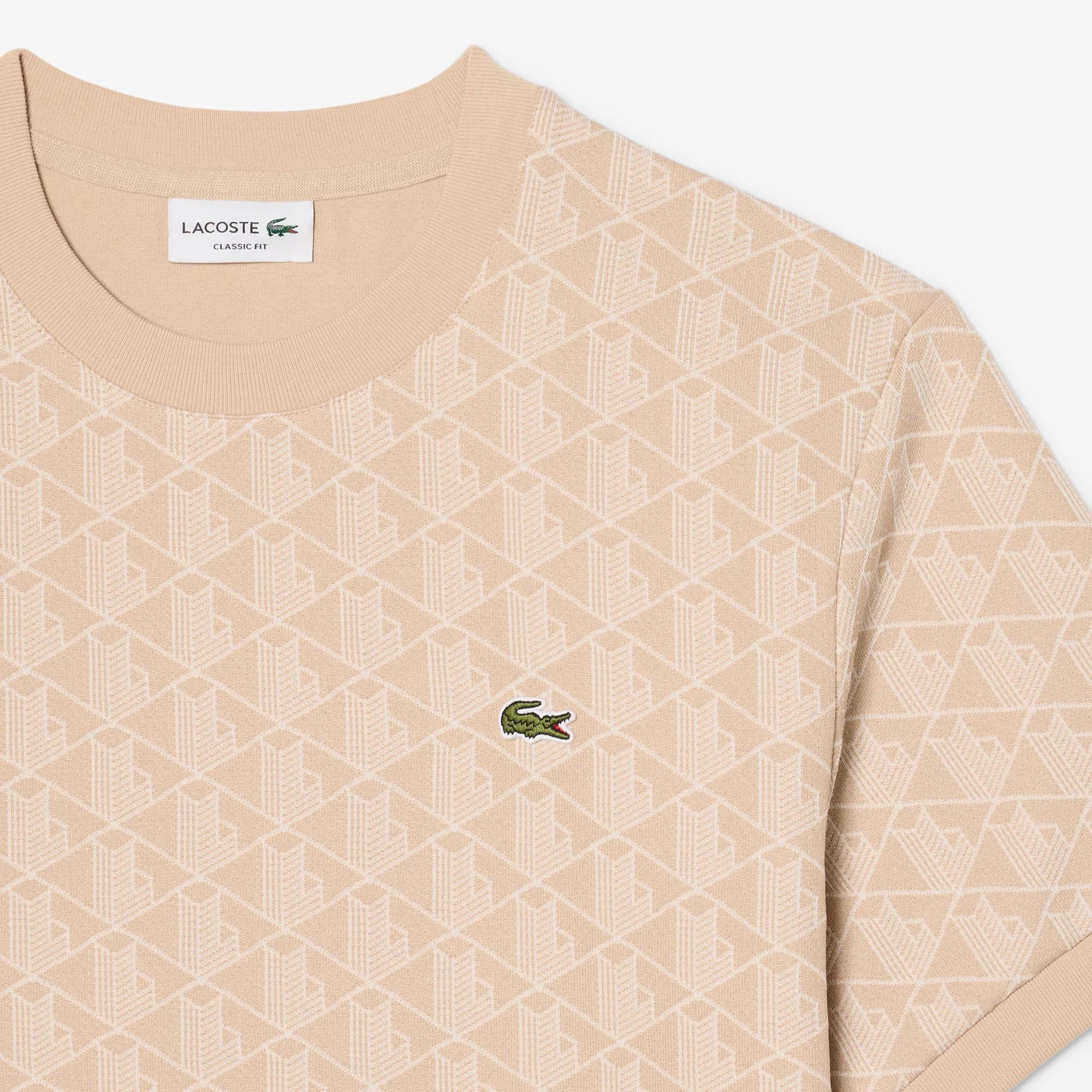 T-shirt slim fit con monogramma jacquard TH1197 8GI LACOSTE 