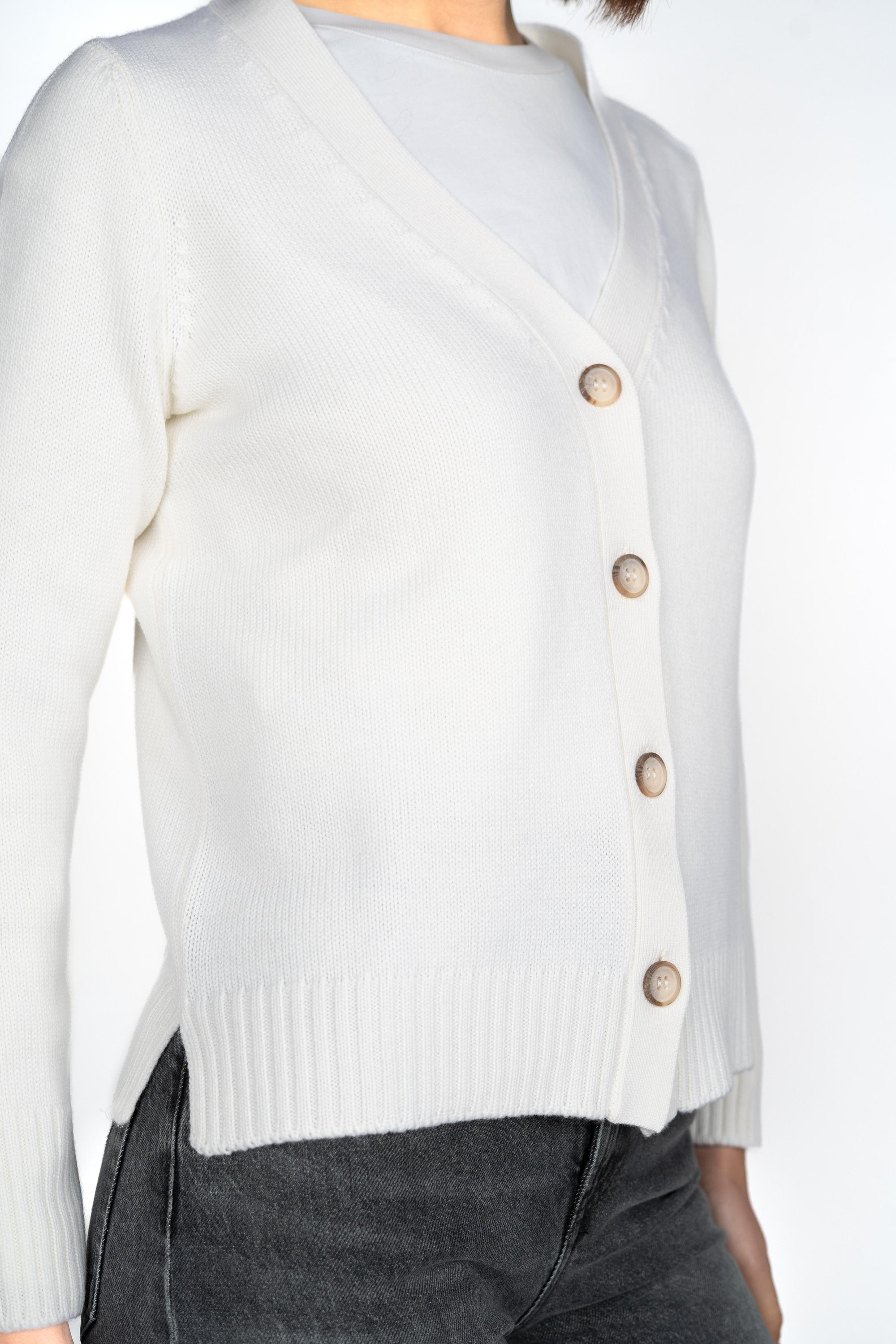 Cardigan 3 Fili In Lana Merino 13206/14200 001 GRAN SASSO 