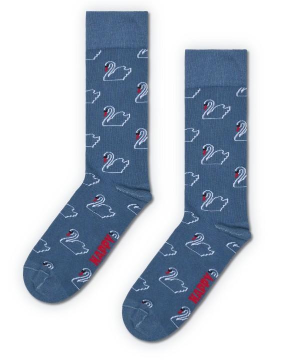 Swan Natural Dye Sock P003597 BLUE HAPPY SOCKS 