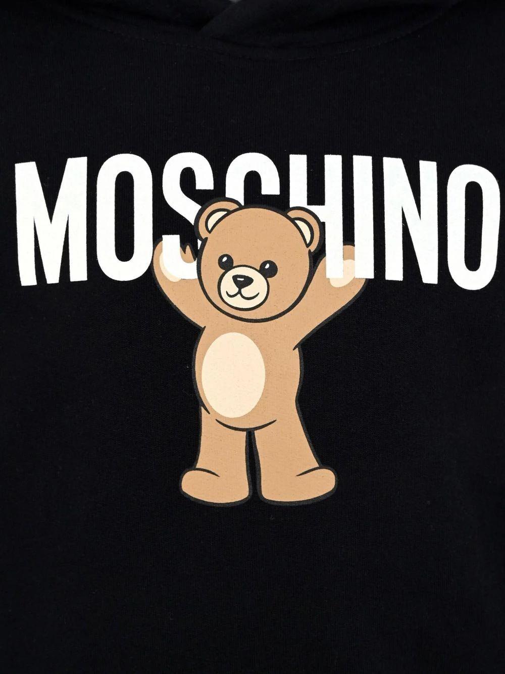 Felpa con stampa Teddy e cappuccio HUF09FLCA40 60100 MOSCHINO KID 