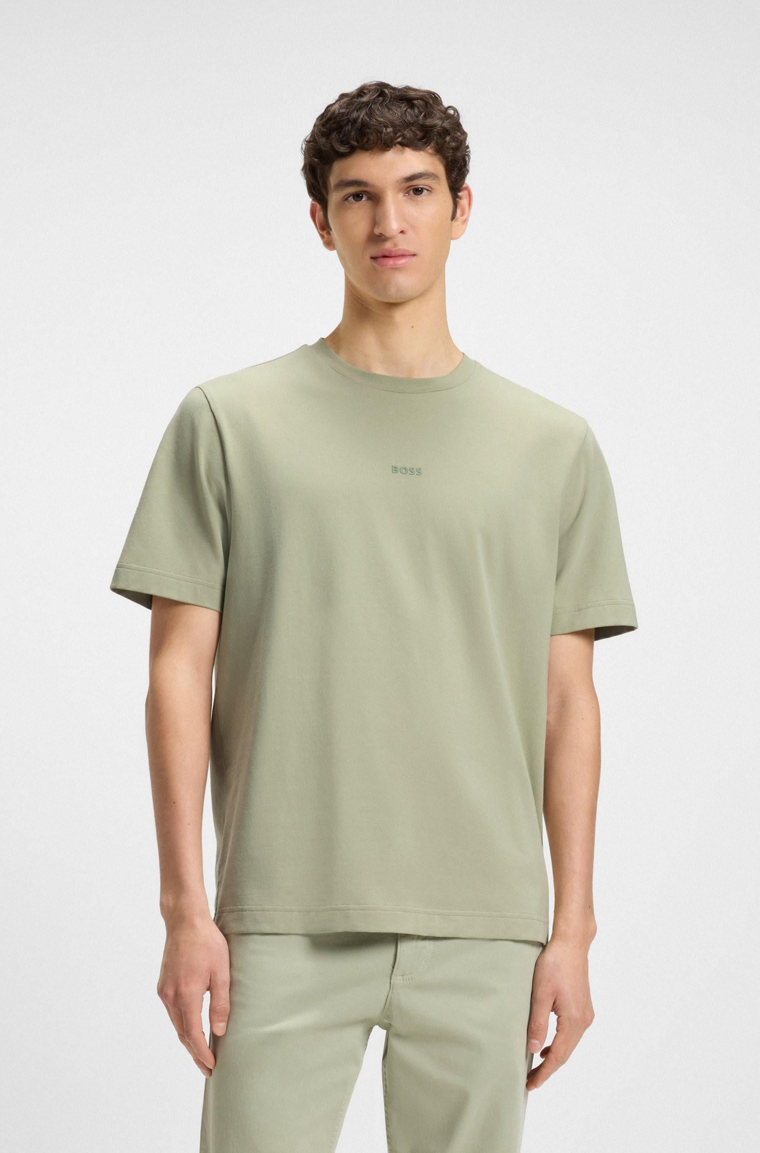 T-shirt in cotone elasticizzato con logo stampato 50473278 370 BOSS 