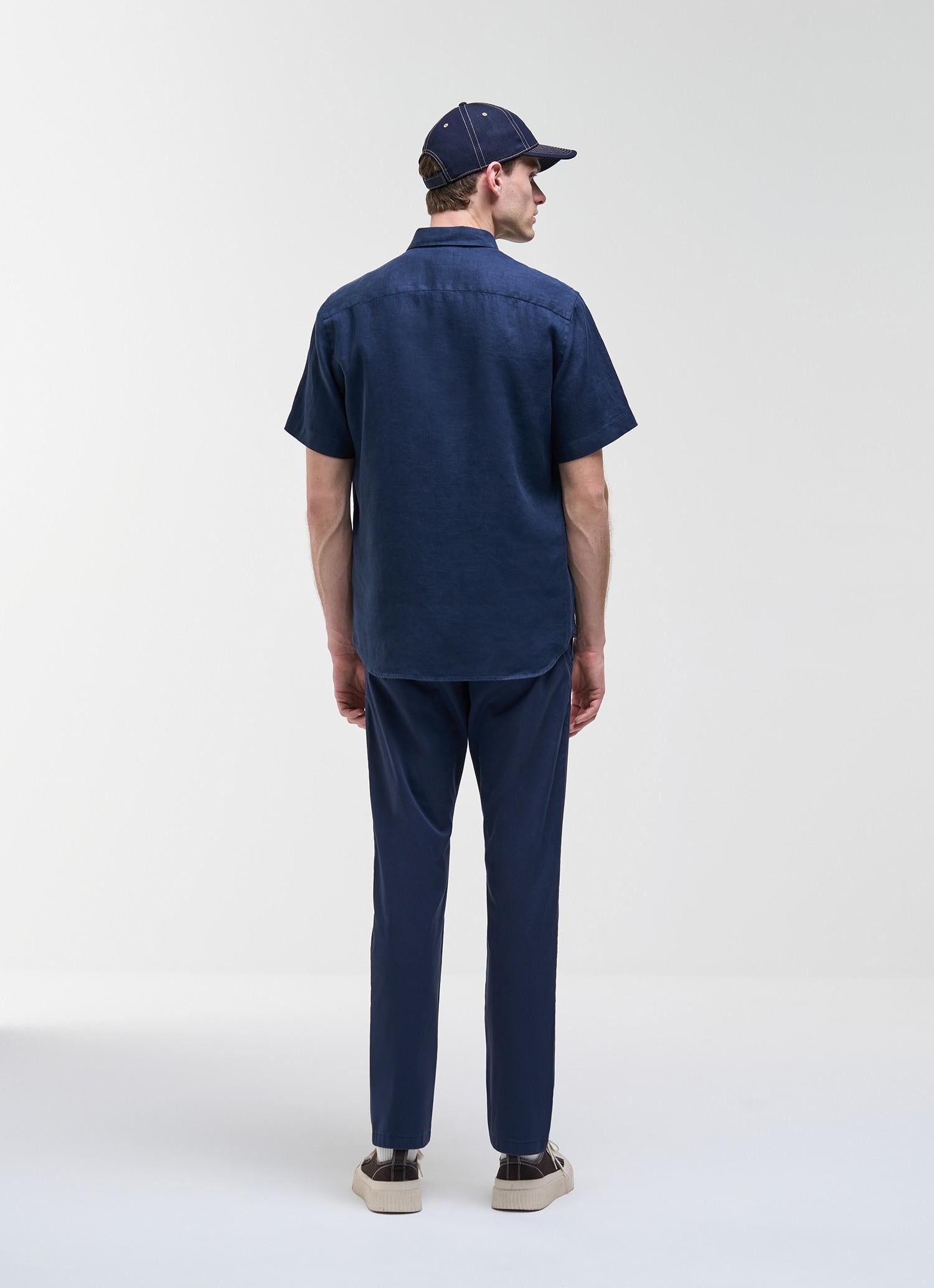 Camicia a maniche corte in lino 85866AY 68 COLMAR 