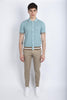 Camicia in maglia punto traforato celeste