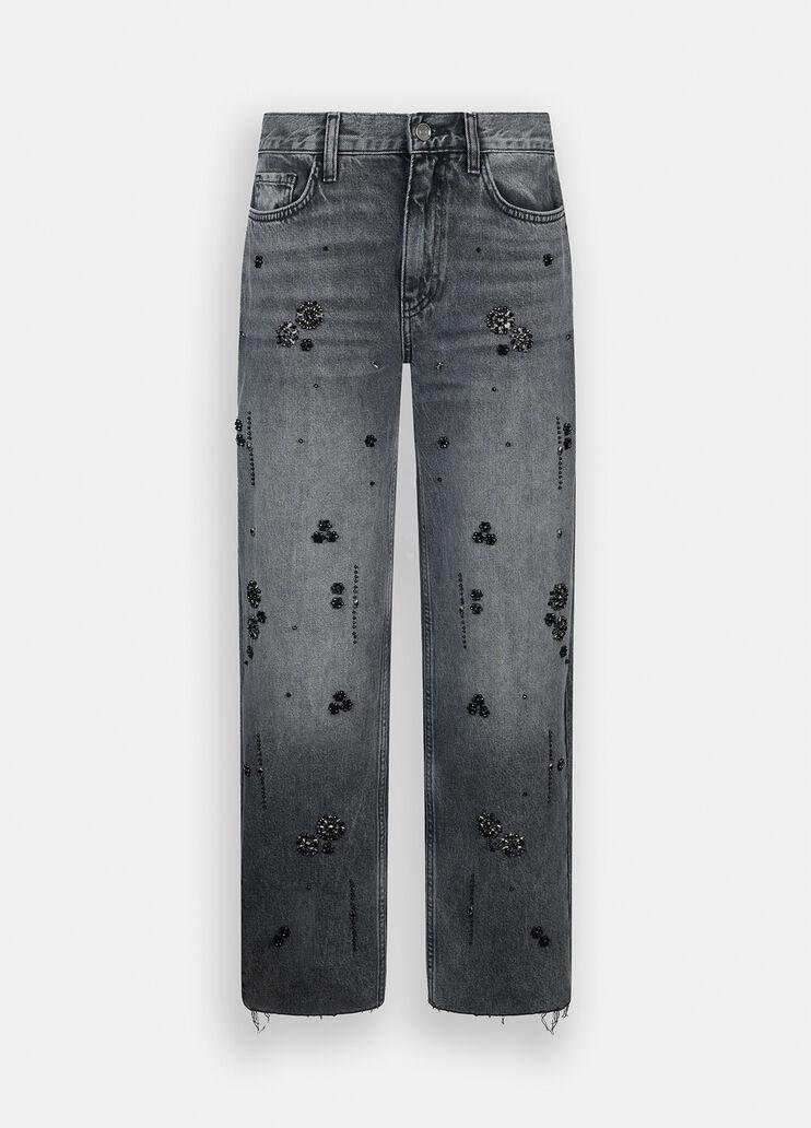 Jeans straight con strass UF5115D4854 87455 LIU JO BLUE DENIM 
