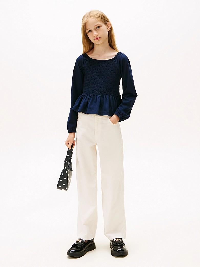 Pantaloni Mabel larghi a vita alta in velluto KG0KG08816T YA8 TOMMY HILFIGER 