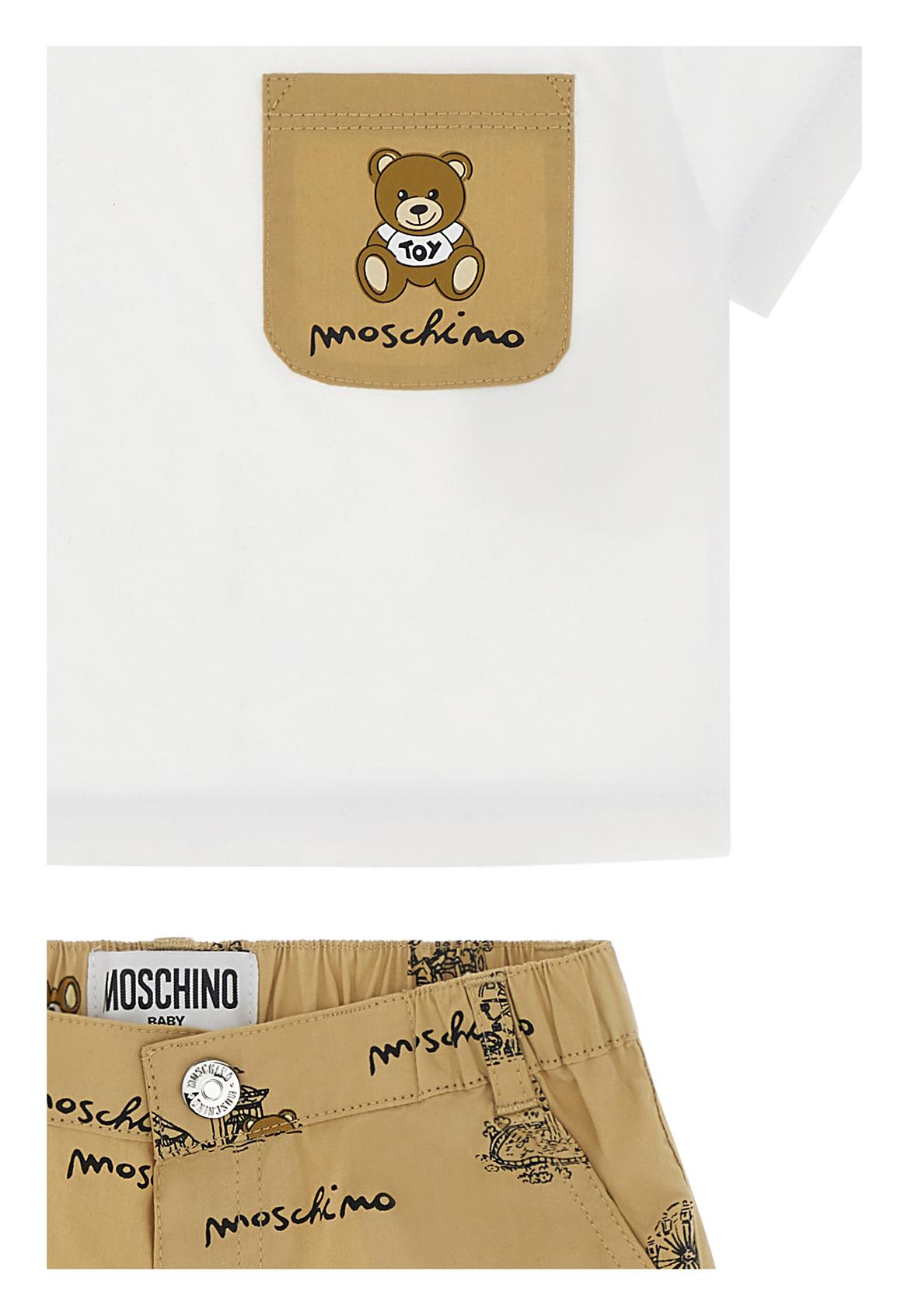 Set con shorts stampati all-over MUG01CLLB46 83445 MOSCHINO BABY 