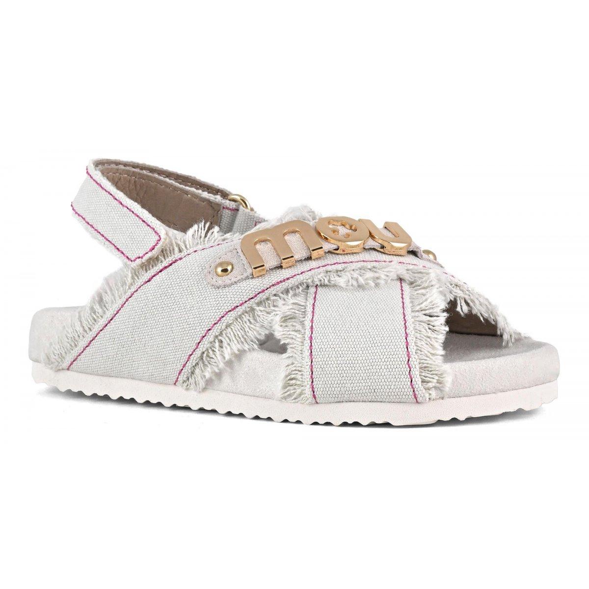 Bio sandal kid recycled canvas MUSK631002K RWBEI MOU 