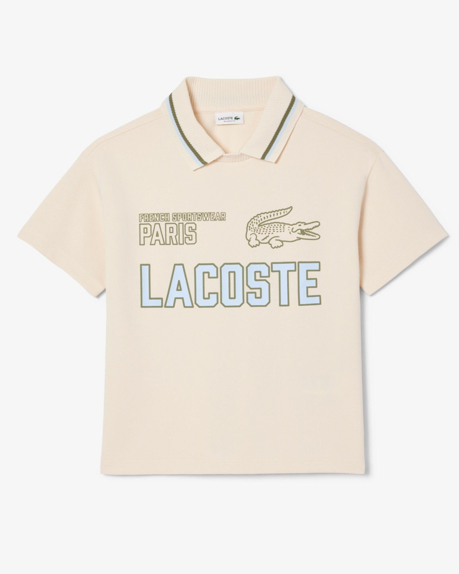 Polo con doppio colletto in mesh stampato DJ2001 XFJ LACOSTE 