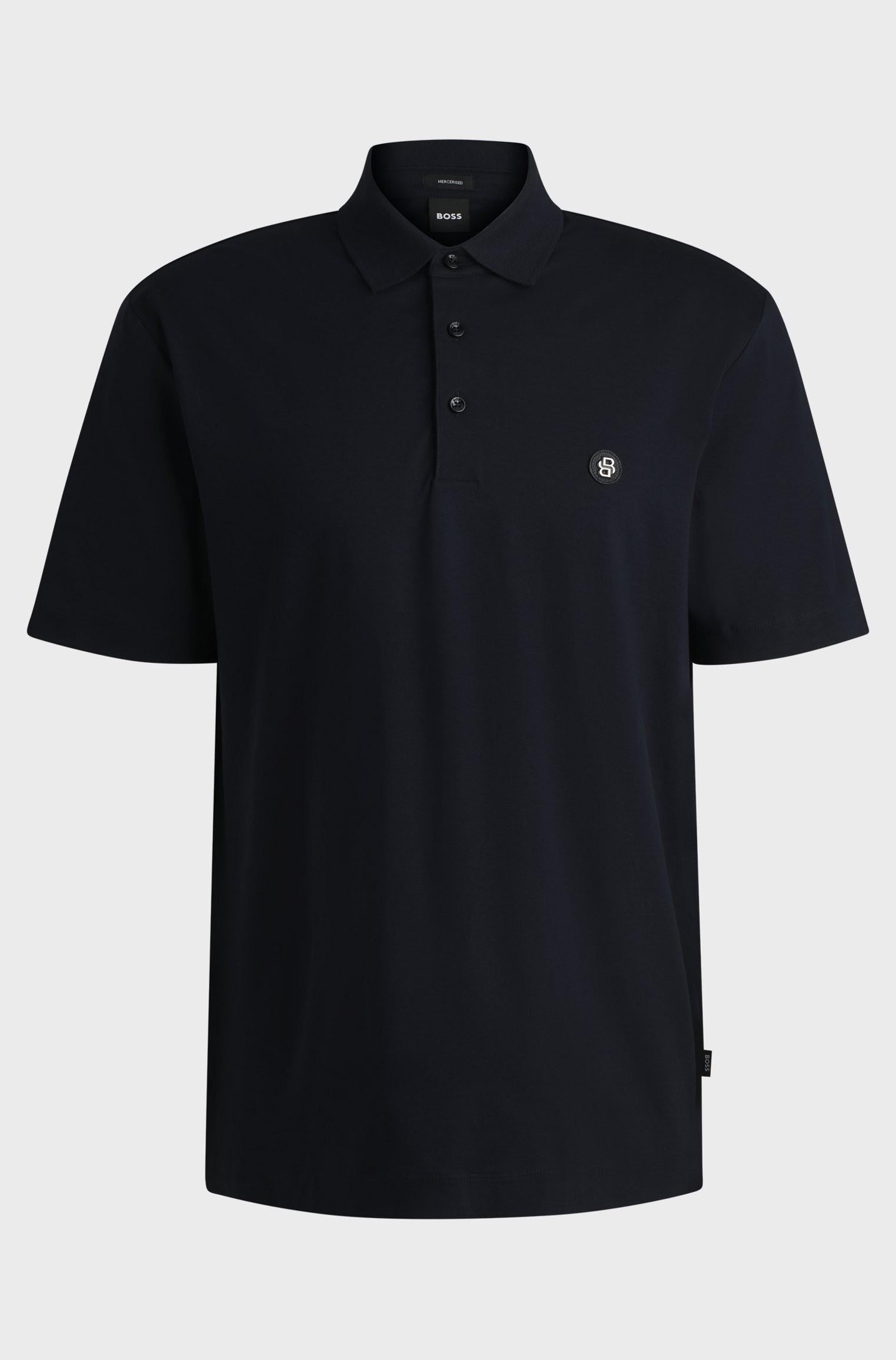 Polo in cotone mercerizzato con doppio monogramma 50520297 404 BOSS 