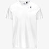 T-shirt unisex bianco in cotone con logo