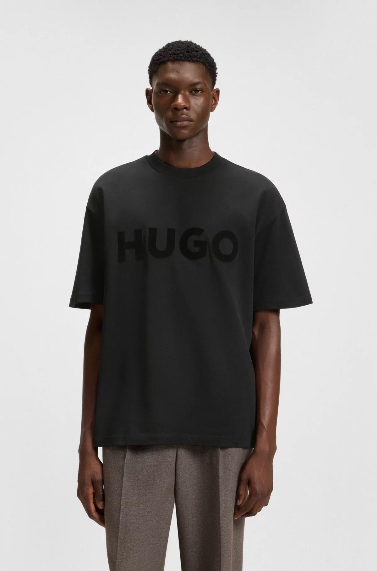 T-shirt oversize in cotone con logo riflettente decorativo 50525765 001 HUGO 