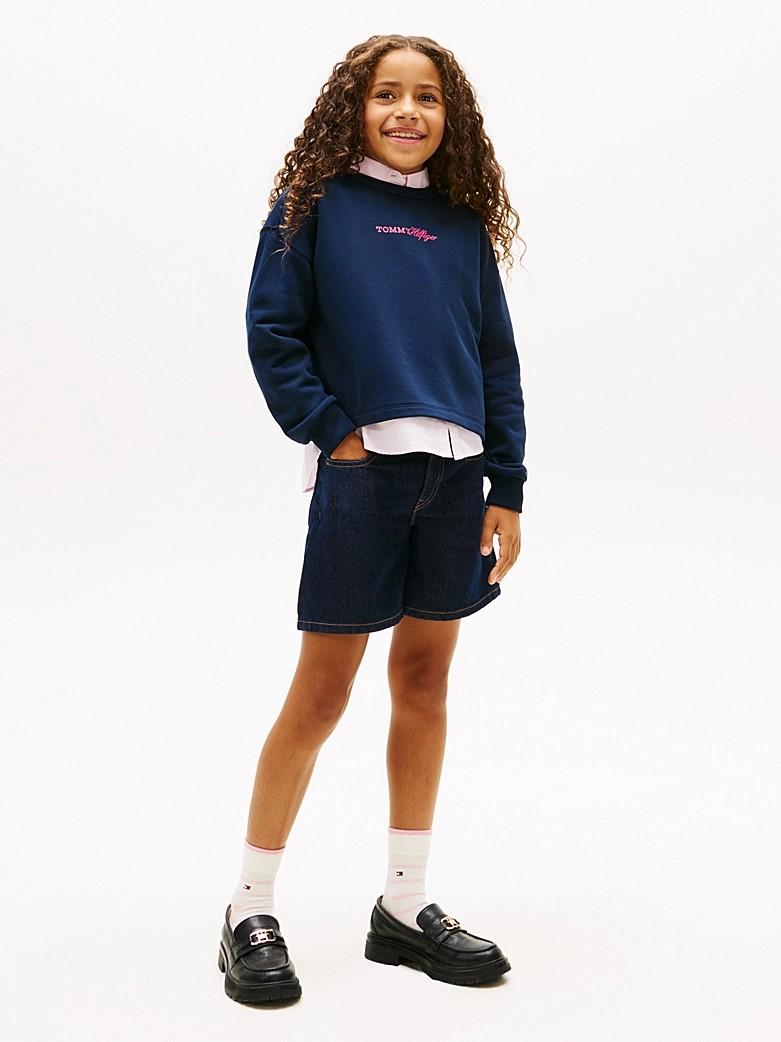 Felpa relaxed fit in spugna con logo glitter KG0KG09128J C1G TOMMY HILFIGER 