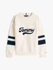 Color-block college-style sweatshirt with logo