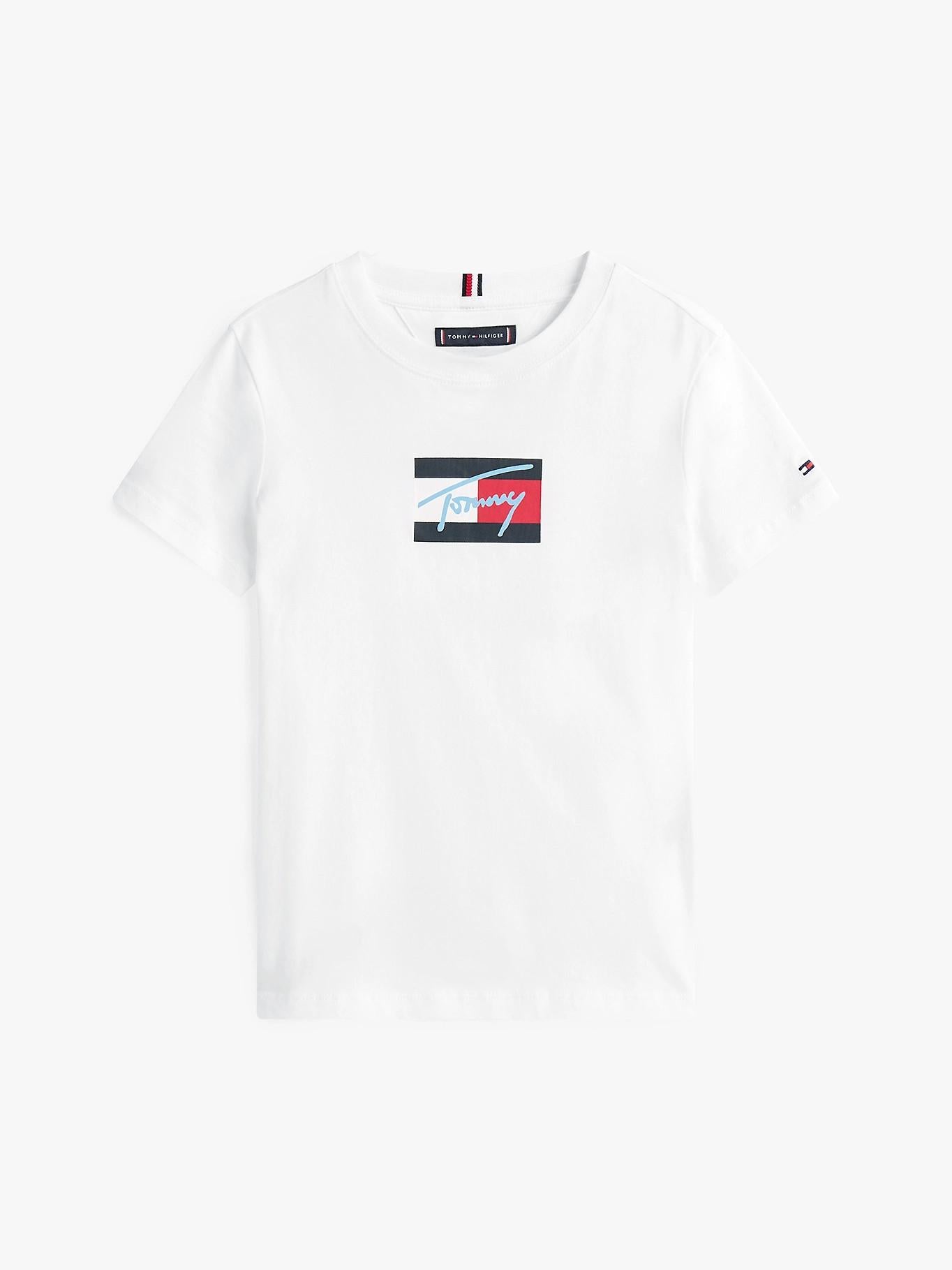 T-shirt con logo firma KB0KB09725T YBR TOMMY HILFIGER 